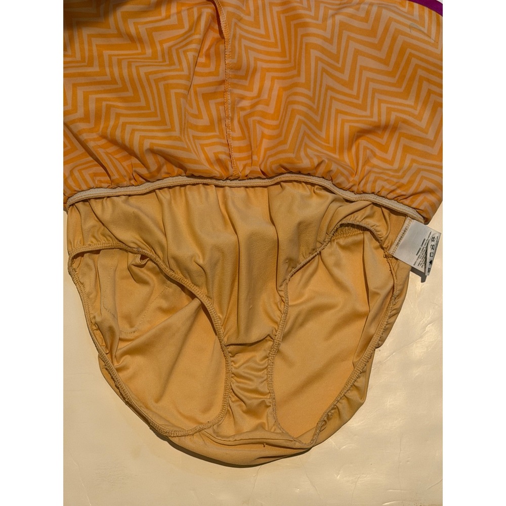 Nike Dri-FIT Running Shorts Orange White Chevron Zig Zag Purple Trim Womens M - Picture 8 of 11
